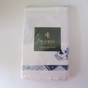 Ralph Lauren Porcelain Blue King Pillowcases New Mint  3100